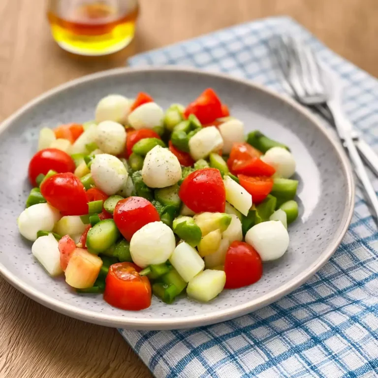Spargel Salat mit Tomate Mozzarella