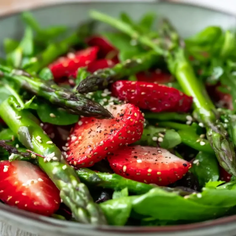 Veganer Spargel Erdbeere Salat