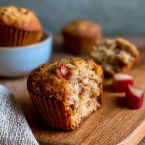 Zimt Rhabarber Muffins mit saurer Sahne